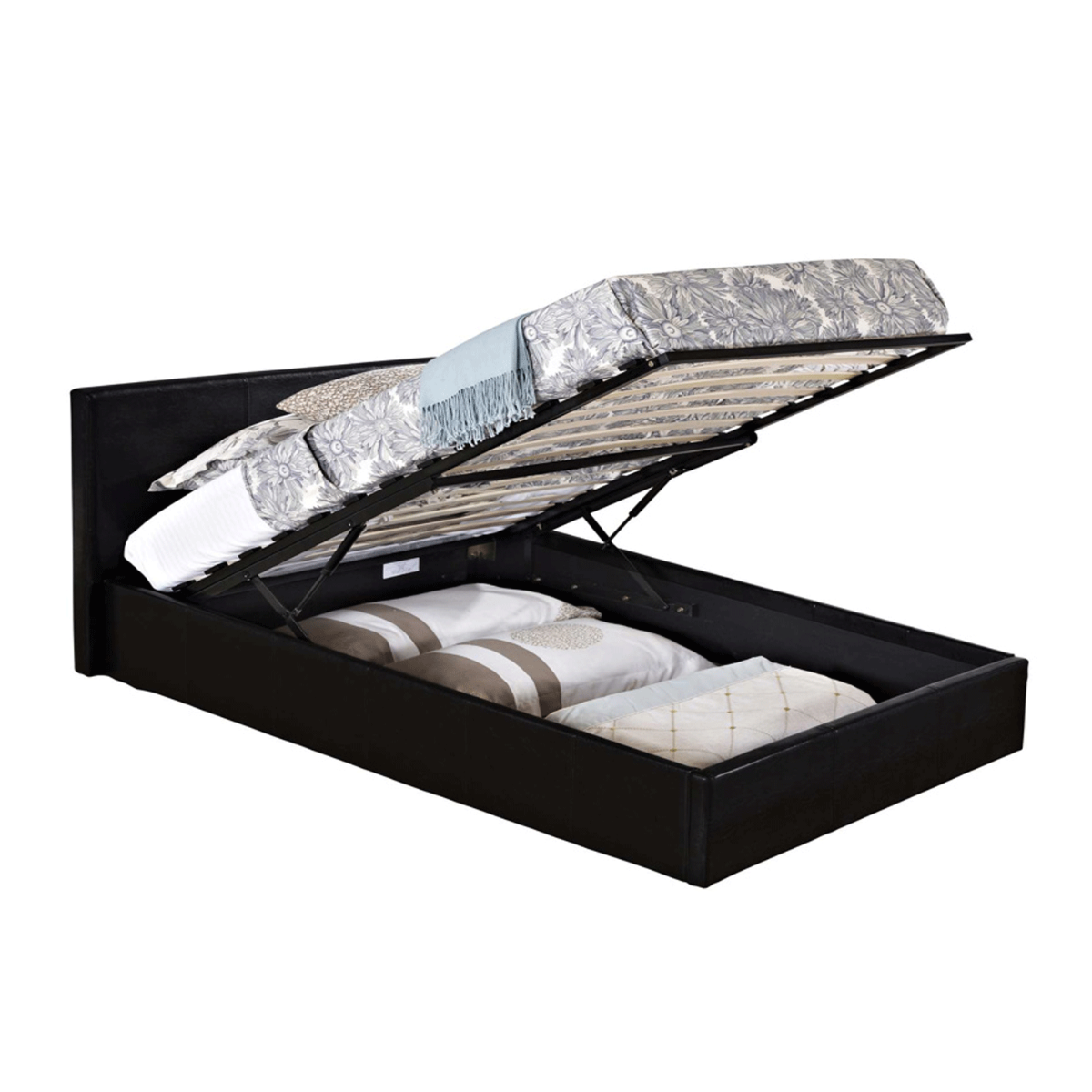 Birlea Berlin Black Faux Leather Bed Frame - Single 3ft - Birlea Essentials