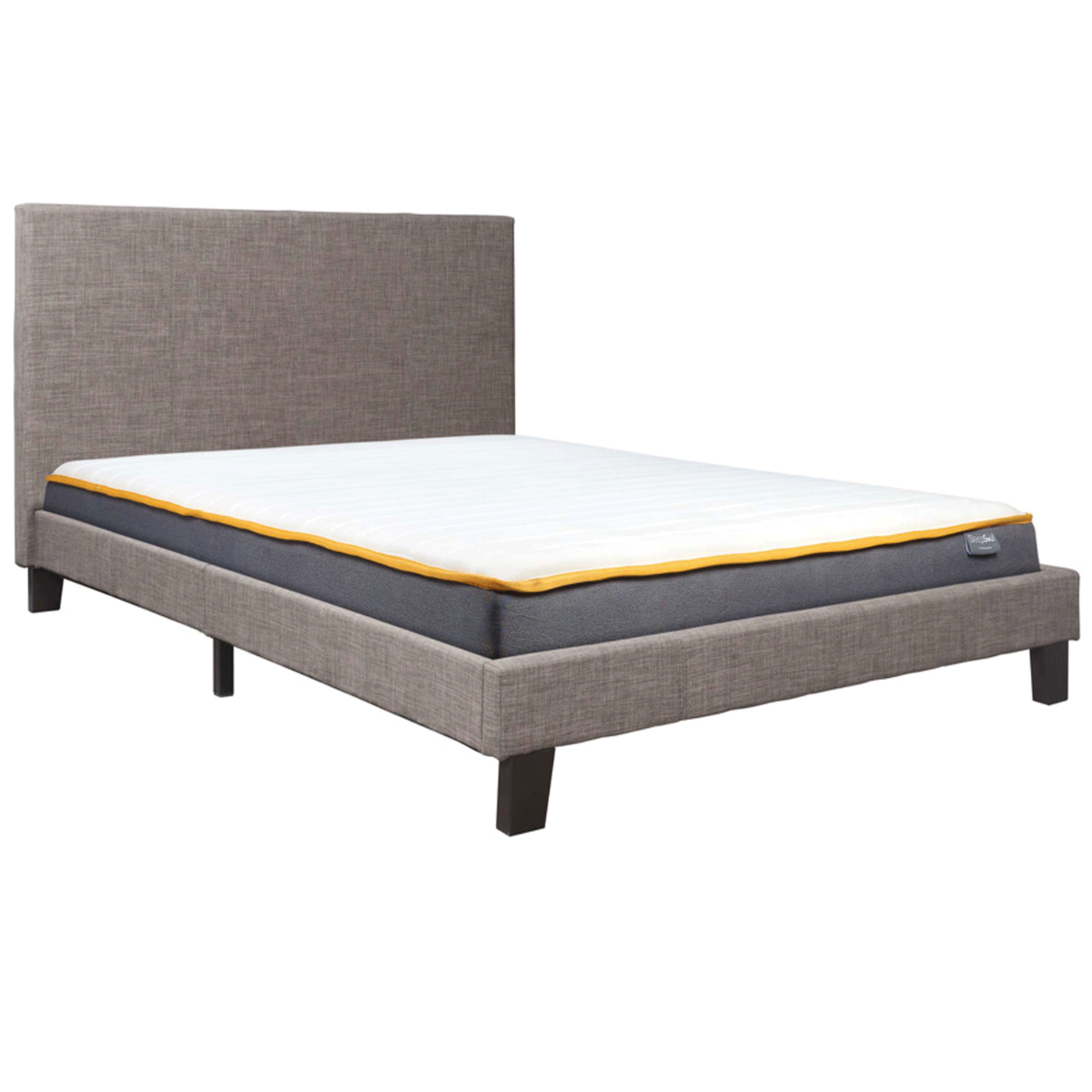 Berlin Upholstered Grey Fabric Bed Frame - Small Double 4ft - Birlea Essentials