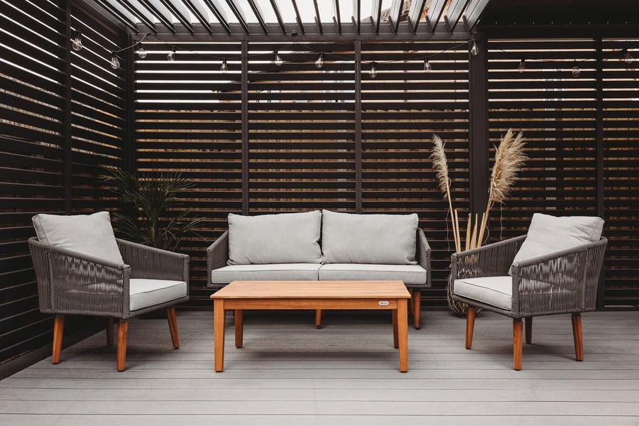 IRWORTH Garden Table and Sofa Set - Grey - Avellino & Wells