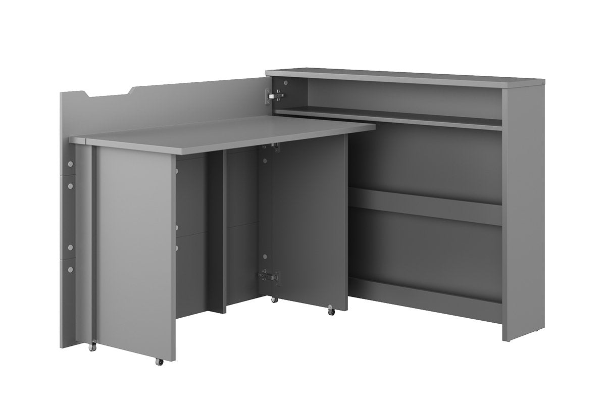 Work Concept Convertible Secret Desk With Storage Grey - Left - Art Nest