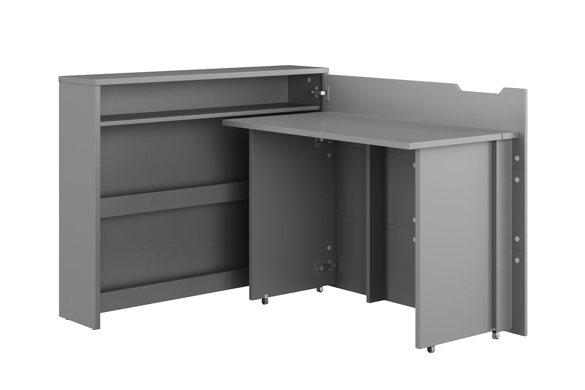 Work Concept Convertible Secret Desk With Storage Grey - Right - Art Nest