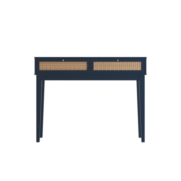 Linden Rattan Effect Dressing Table with 2 Drawera - Blue - Leeds Plywood