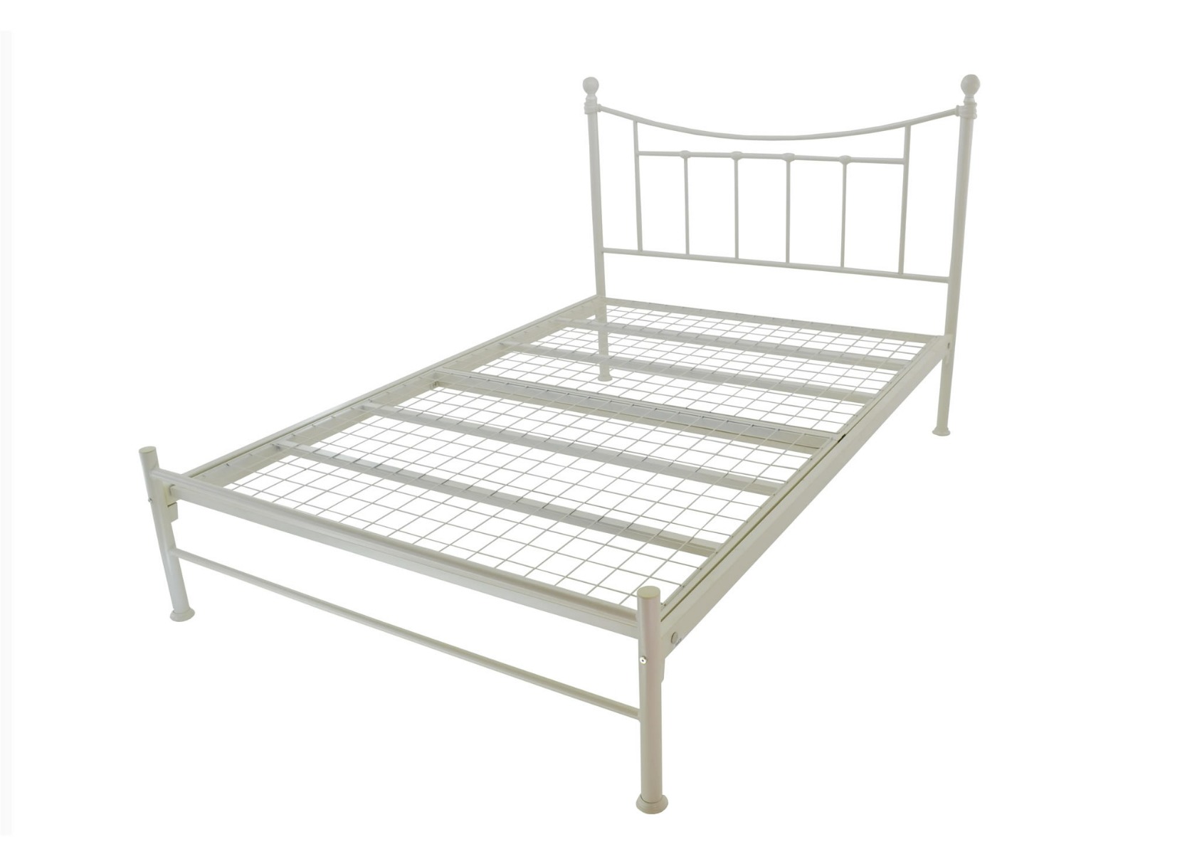 Bristol Classic Metal Bed Frame - 3ft Single - Ivory - Beds-To-Go