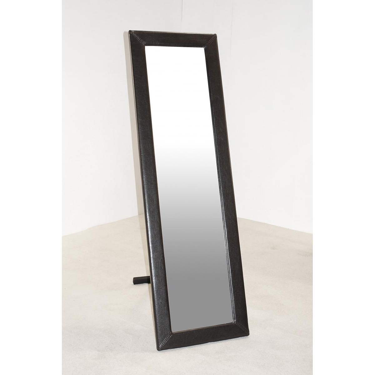 Valparaiso PU Cheval Mirror Elegance in Reflection with Leather Effect Frame - Brown - Sigrid Mills