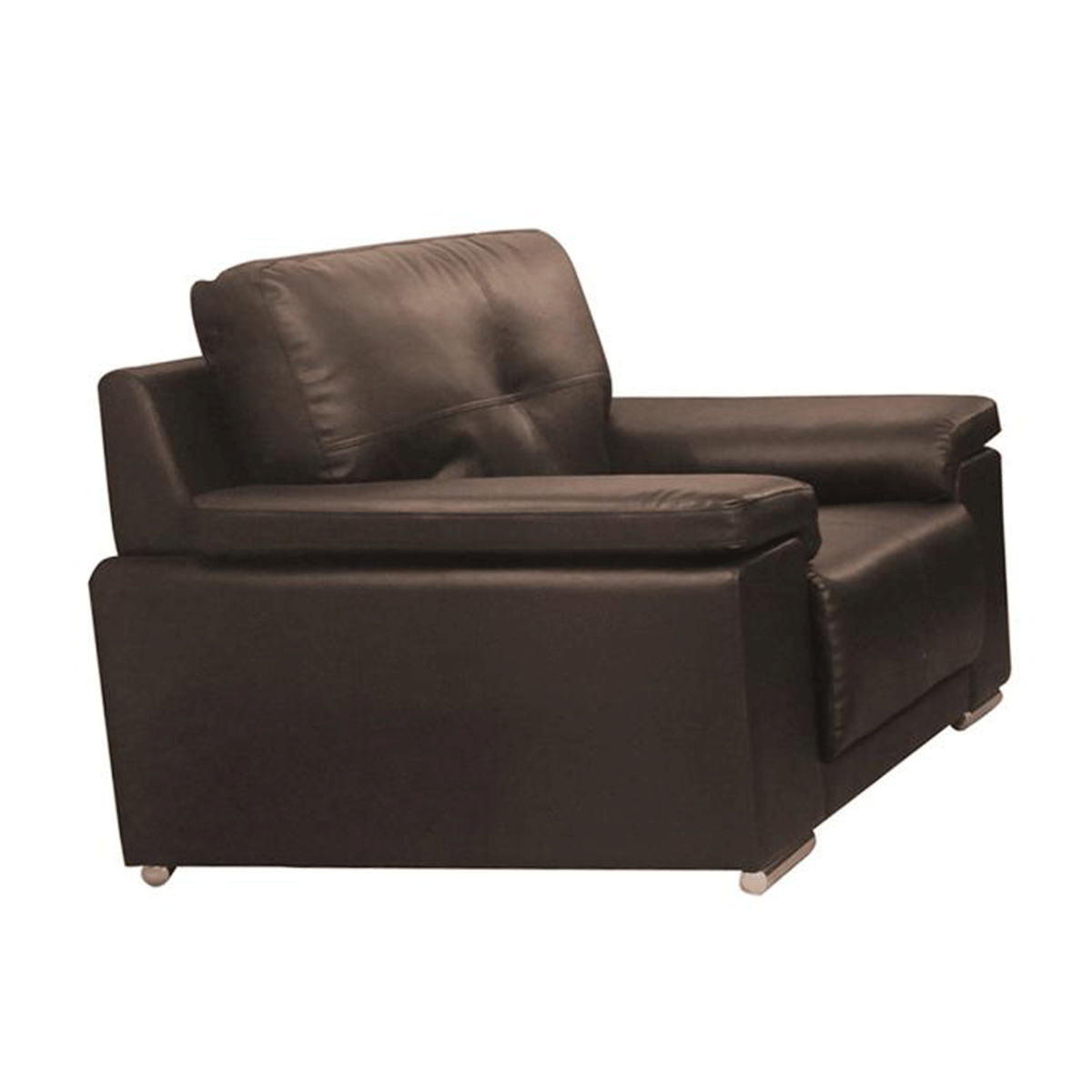 Richmond Luxe Comfort Classic Bonded Leather and PU 1-Seater Sofa in Brown - Sigrid Mills