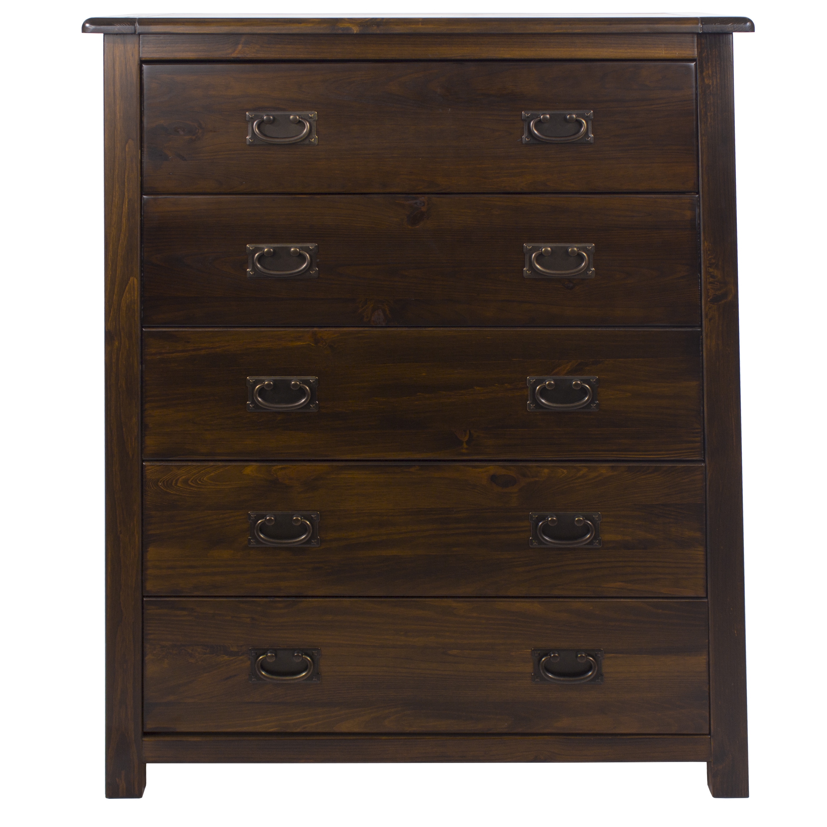BRADFORD Pine Finish Chest of Drawers - Medium-sized, 5 Drawers - Colton & Sawyer