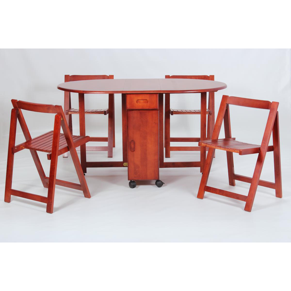 Helston Butterfly Dining Set with 4 Chairs - Mahogany - Sigrid Mills