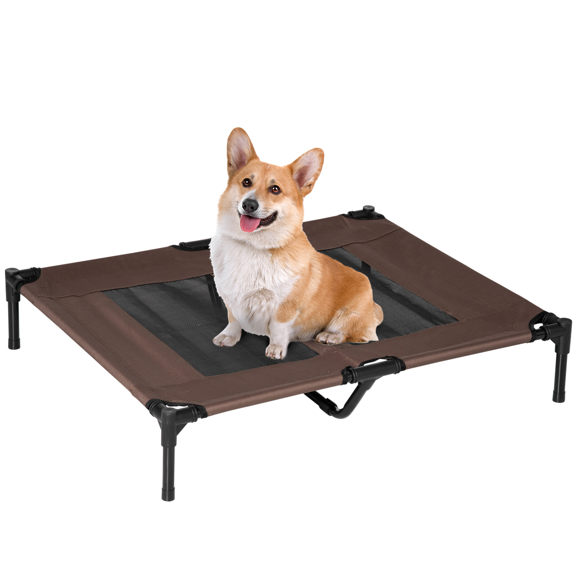 Large Raised Dog Bed Cat Elevated Lifted Cooling Portable Camping Basket Outdoor Indoor Mesh Pet Cot Metal Frame - Life Essentials