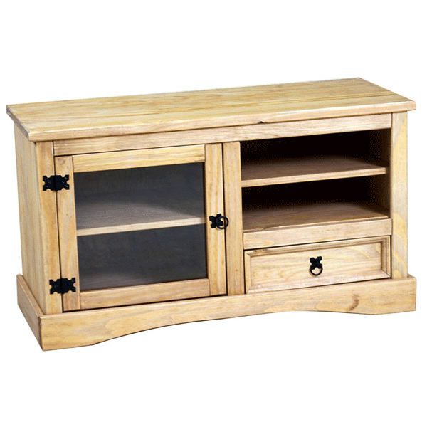 Waltham Solid Waxed Light Pine Wood Entertainment Unit - Natural - Sigrid Mills