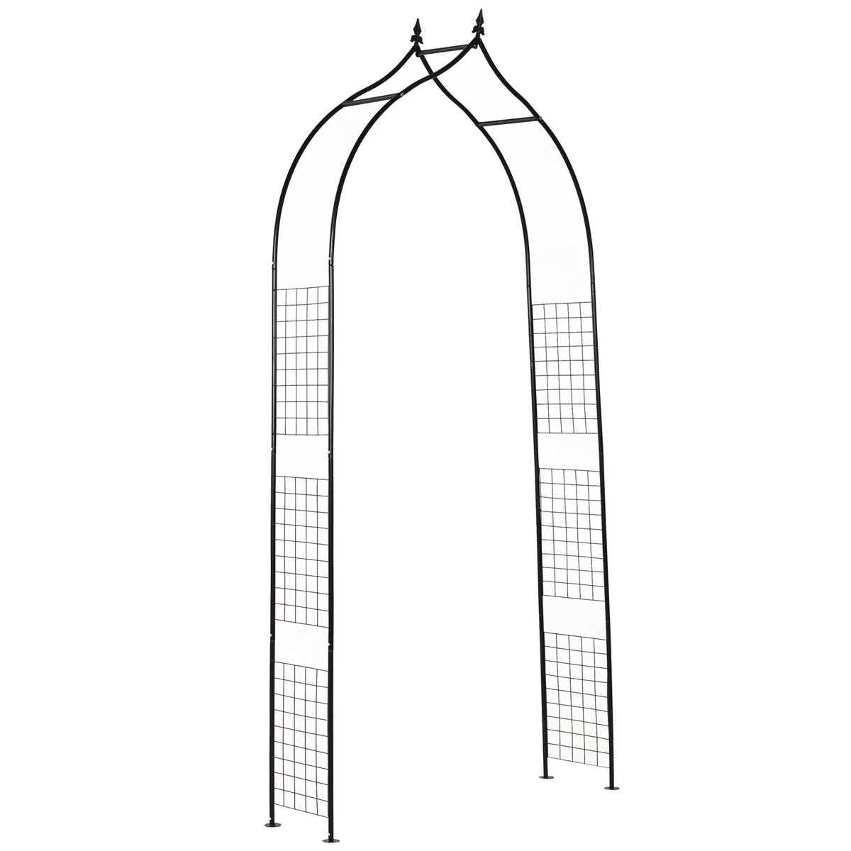 Steel Frame Backyard Metal Pergola for Plants & Trellis Garden Arch - Black - The Garden Savant