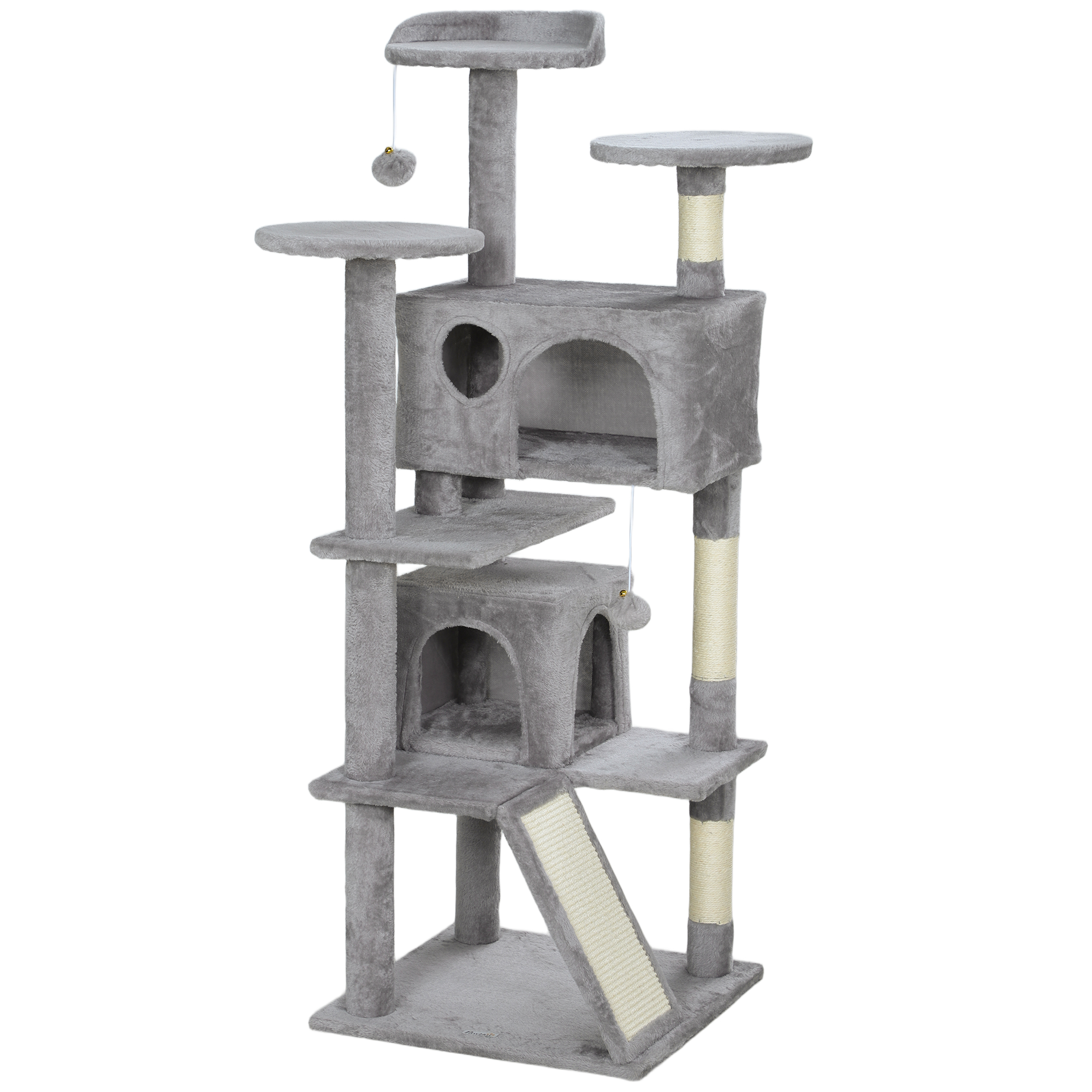 PAWSTER Cat Tree Multi Level Cat Tower Light Grey - Life Essentials