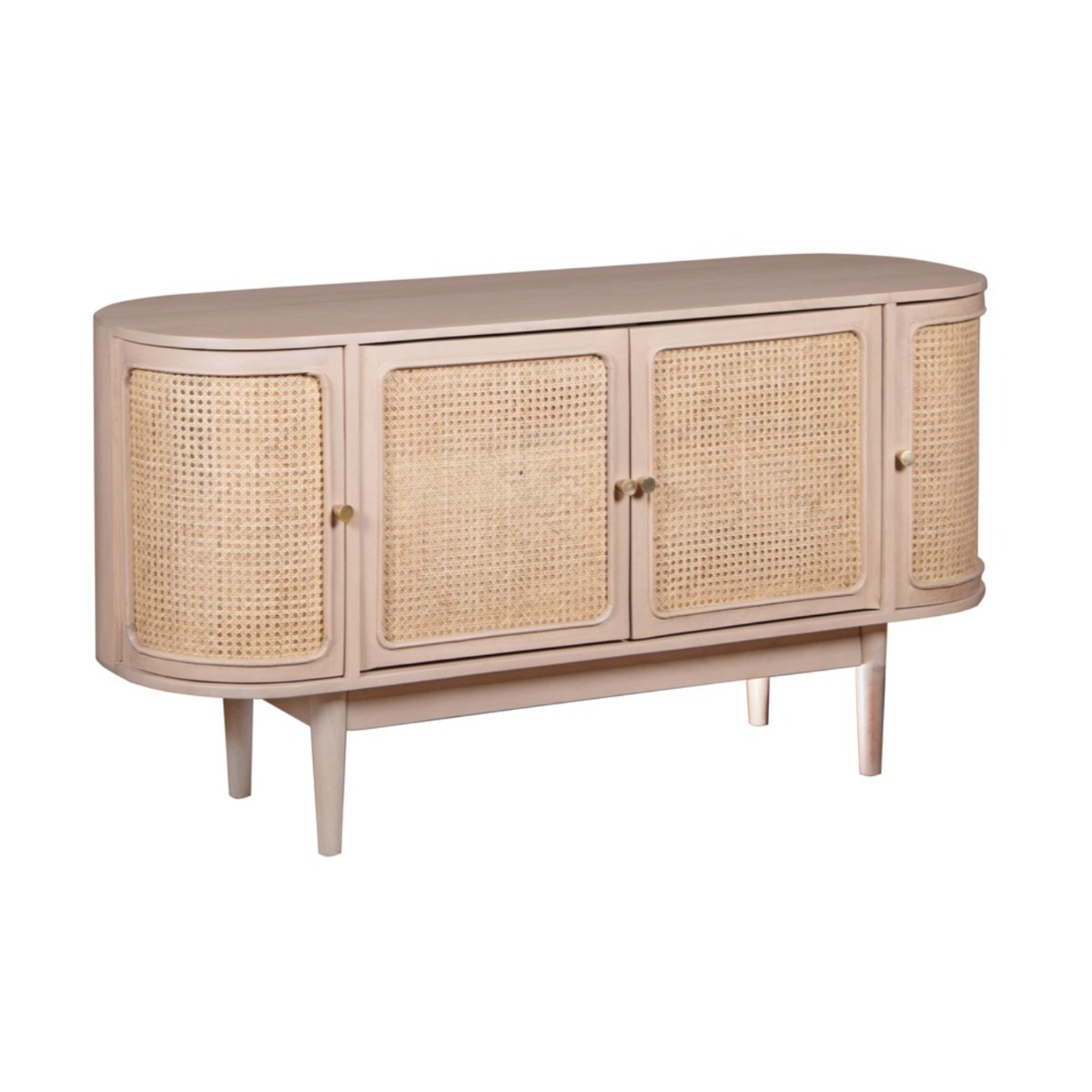 Roberts Cane & Mango Wood 4 Doors Sideboard - Elfrida Interiors