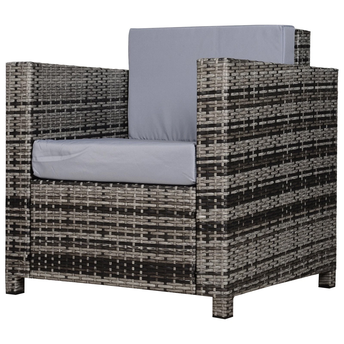 Rattan Outdoor Garden Single Sofa Armchair - Grey - The Garden Savant