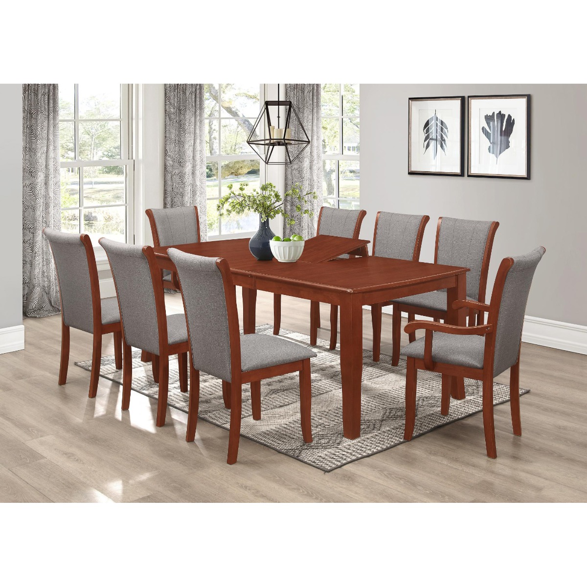 Corby 8-Piece Mahogany Dining Set - 6 Side and 2 Armchairs - Wood - Sigrid Mills