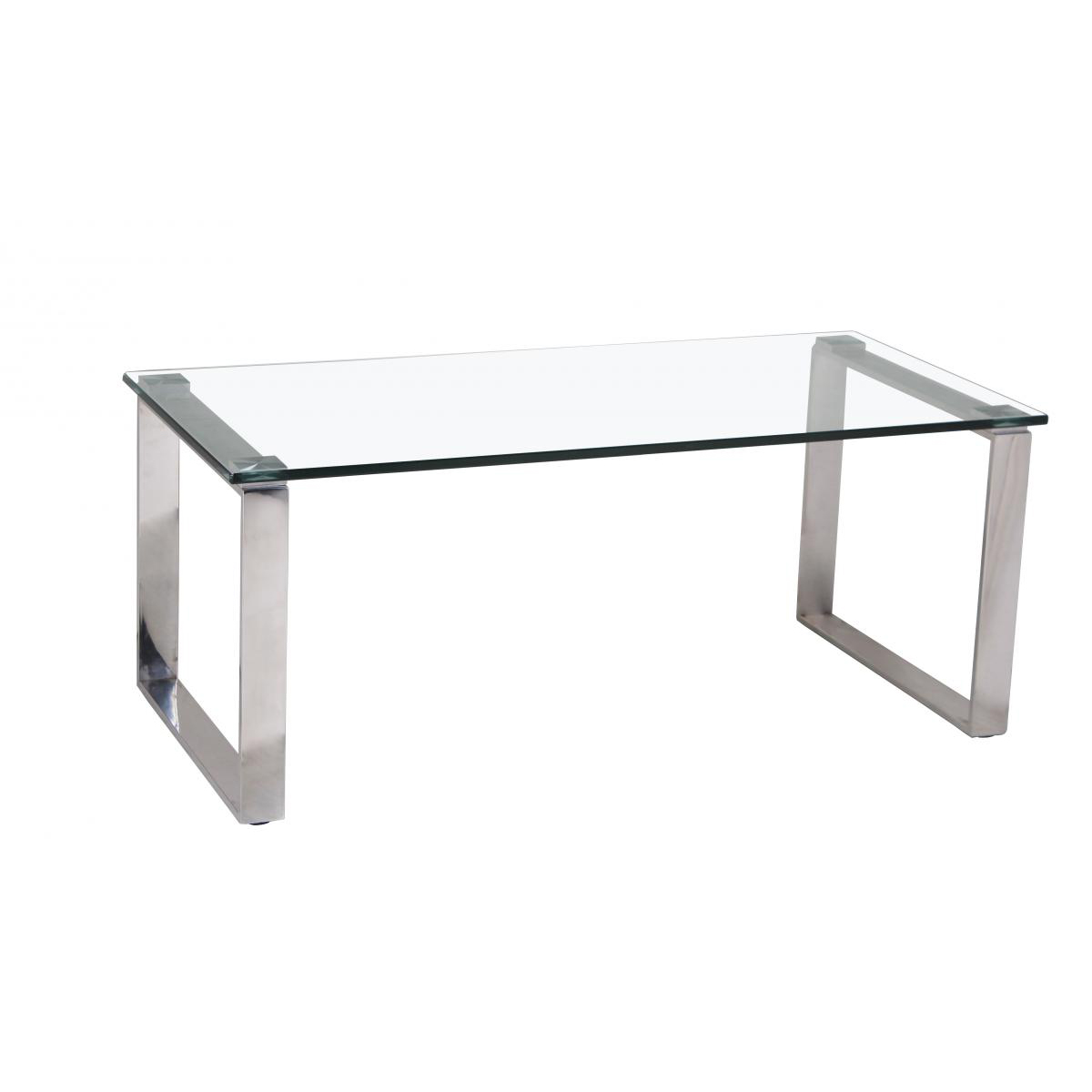 Bassetlaw Glass Coffee Table featuring Stainless Steel Legs - Sigrid Mills