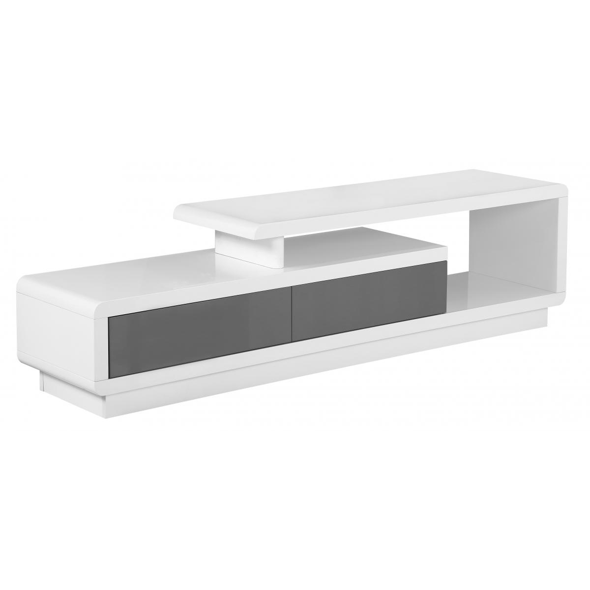 Nantwich High Gloss TV Cabinet with Grey Accents - Sigrid Mills