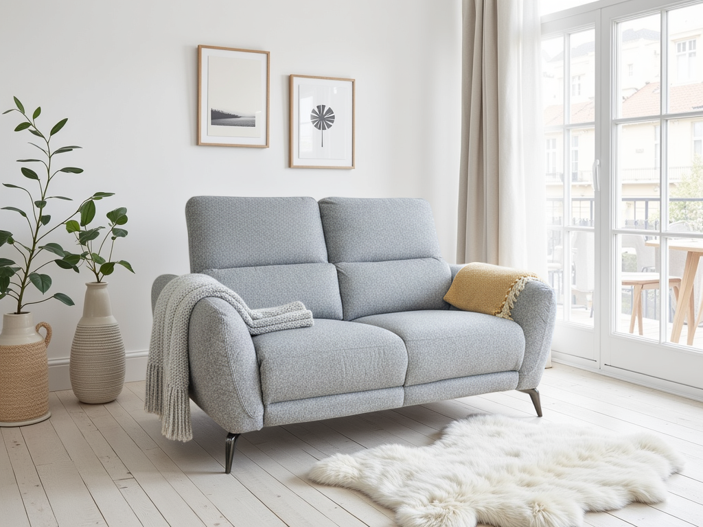 ESVIRO Fabric 2 Seater Electric Recliner Sofa - Grey - Sofa So Good