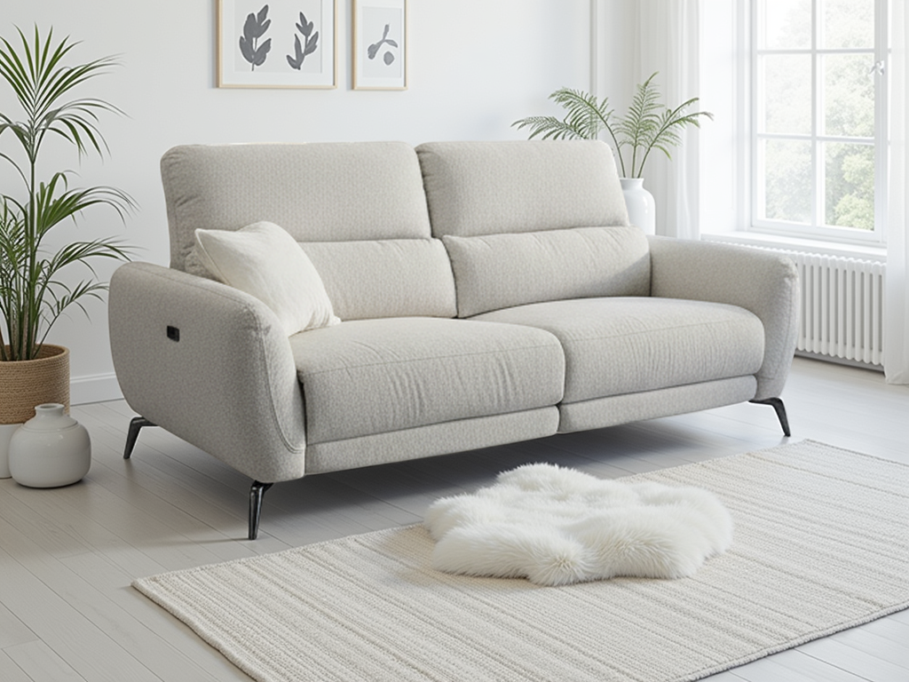 ESVIRO Fabric 3 Seater Electric Recliner Sofa - Beige - Sofa So Good