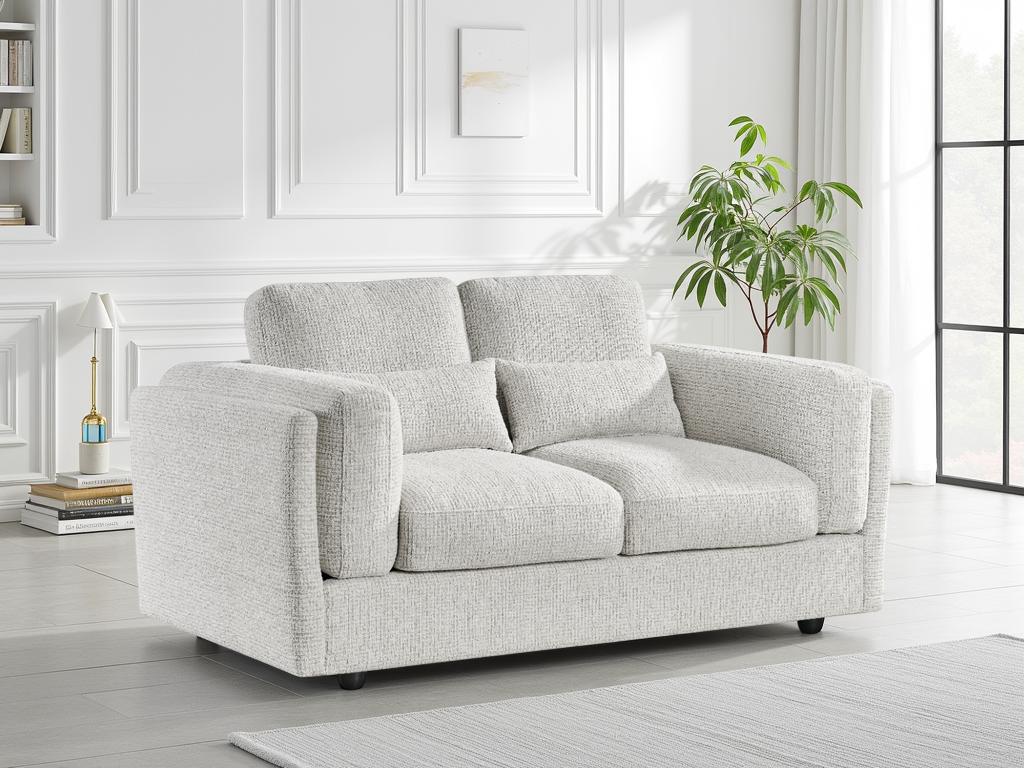 HAVERIO Fabric 3 and 2 Seater Sofa Set - Beige - Sofa So Good