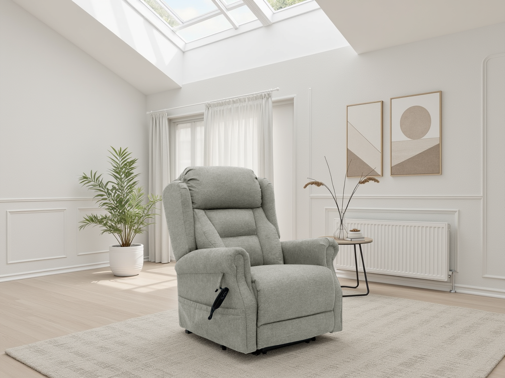 DELVANO Fabric Electric Recliner Armchair - Beige - Sofa So Good