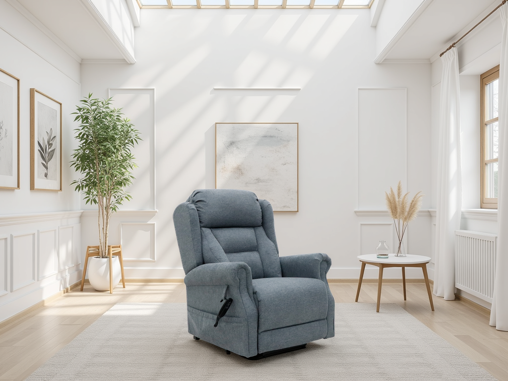 DELVANO Fabric Electric Recliner Armchair - Grey - Sofa So Good