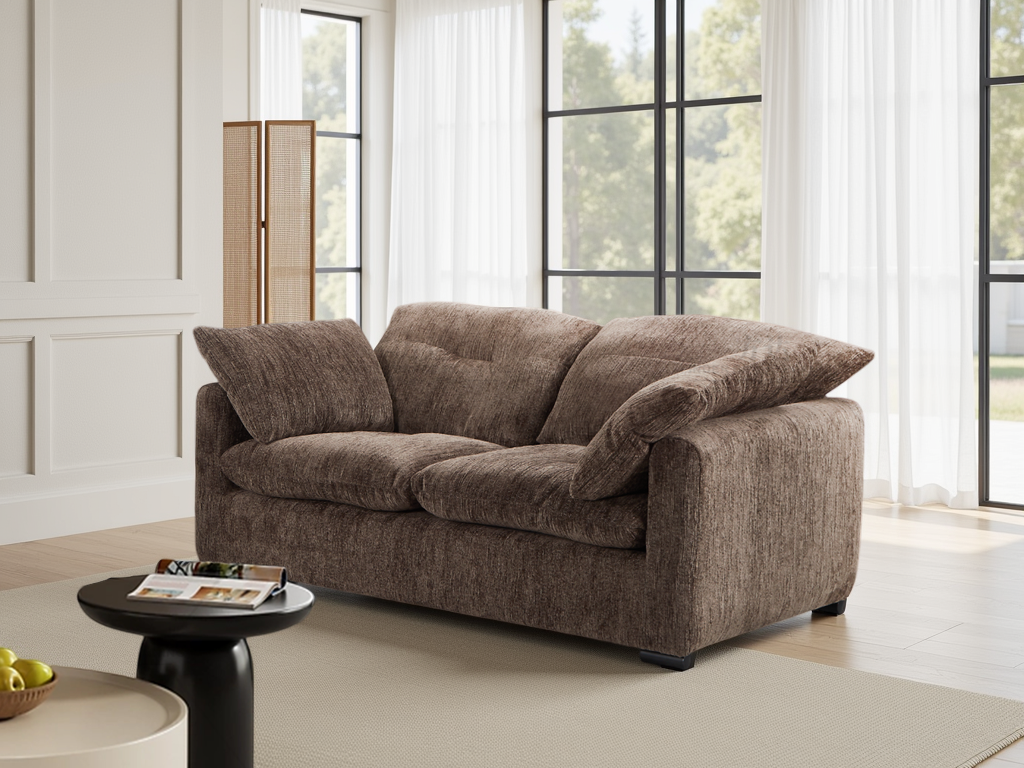 HAWKSTONE Fabric 2 Seater Sofa - Brown - Sofa So Good