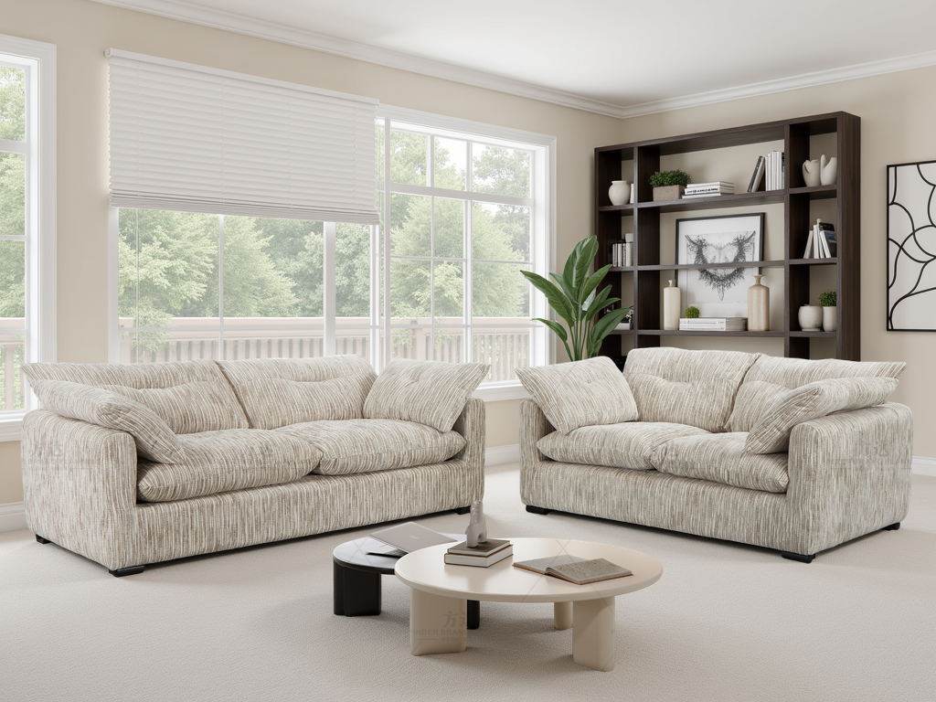 HAWKSTONE Fabric 3 and 2 Seater Sofa Set - Grey and Silver - Sofa So Good