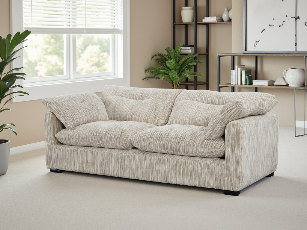 HAWKSTONE Fabric 3 Seater Sofa - Grey - Sofa So Good