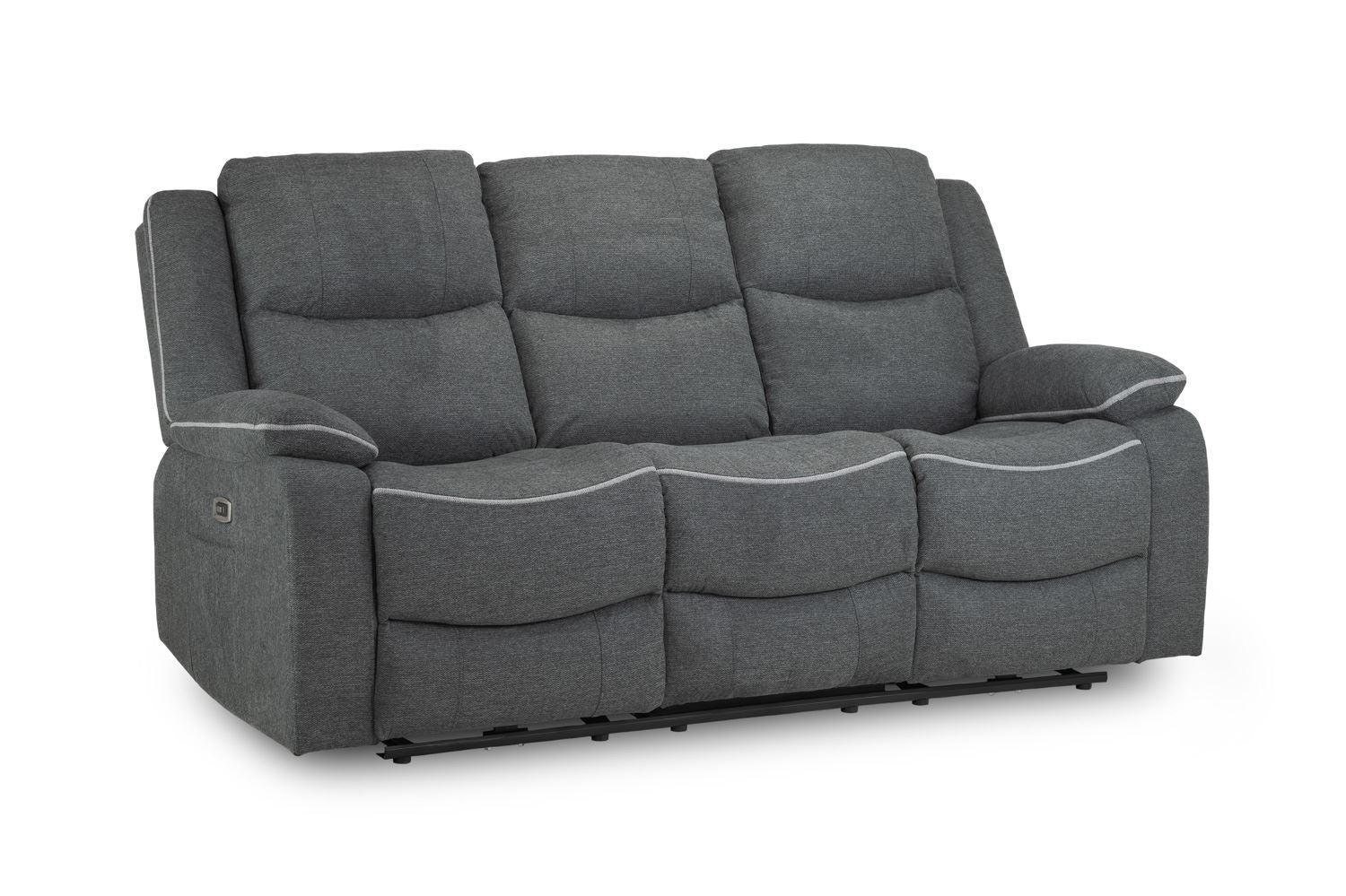 Recliner Sofa - MART Electric Fabric 3 Seater Recliner Sofa Graphite 192cm - Sofa So Good