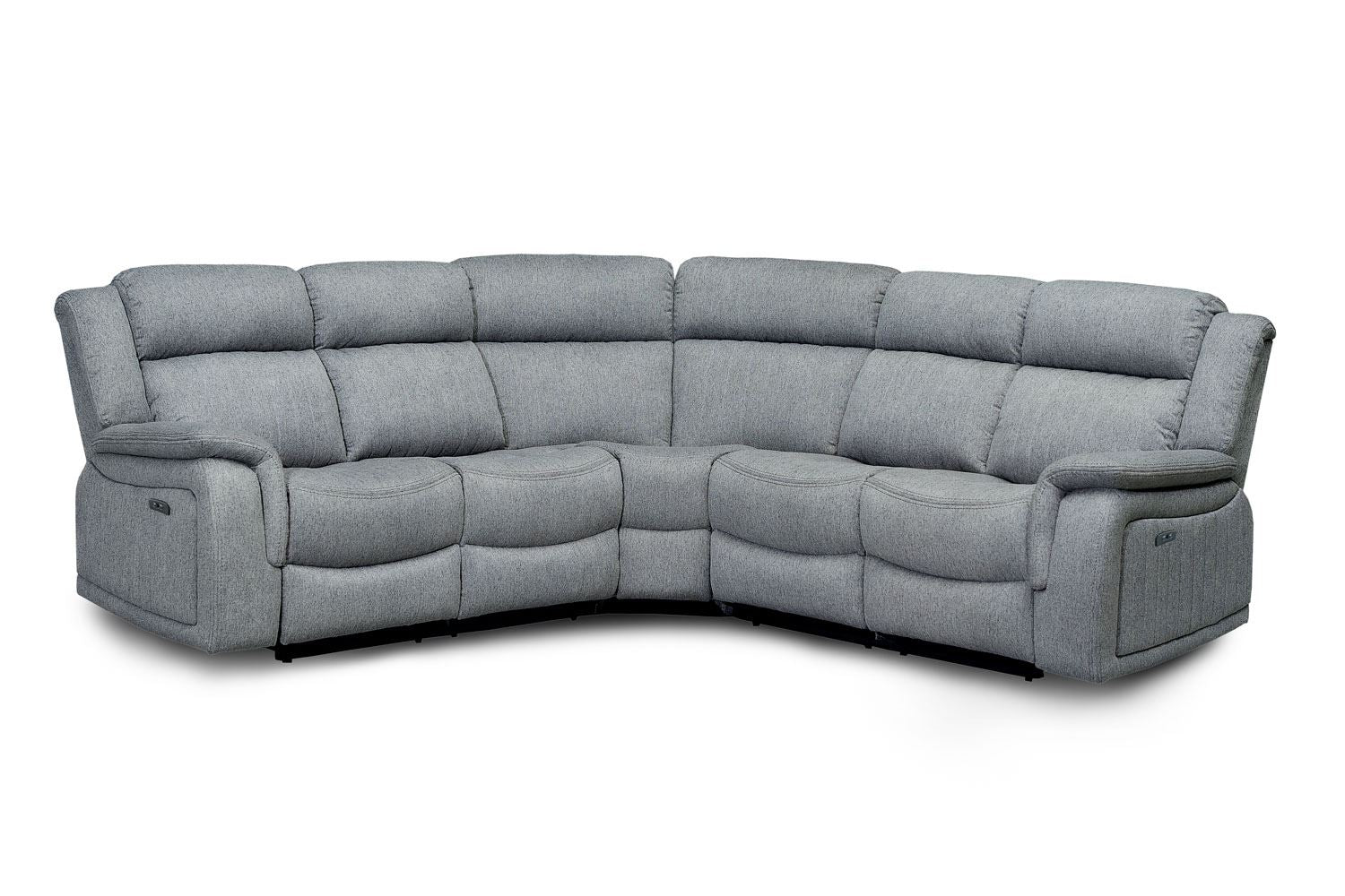 Recliner Sofa - JACKSON Soft Fabric Recliner Corner Sofa Grey 239cm - Sofa So Good