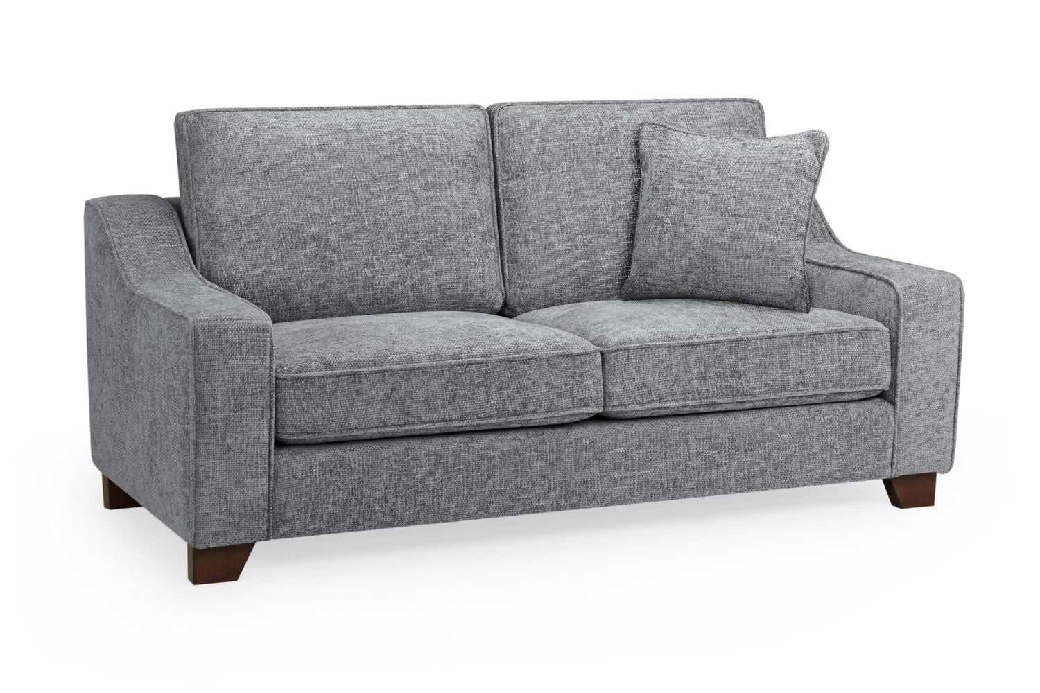 3 Seater Sofa - KAMILA Plush Fabric 3 Seater Sofa Slate 196cm - Sofa So Good