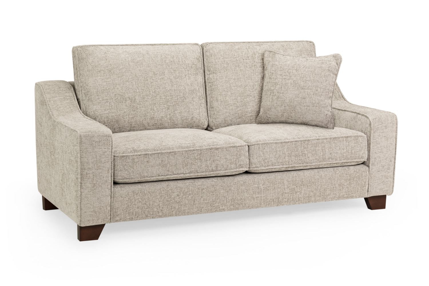 3 Seater Sofa - KAMILA Plush Fabric 3 Seater Sofa Stone 196cm - Sofa So Good