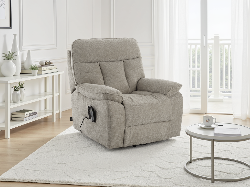 GAVENTO Fabric Rise and Recliner Electric Massage Chair - Grey - Sofa So Good