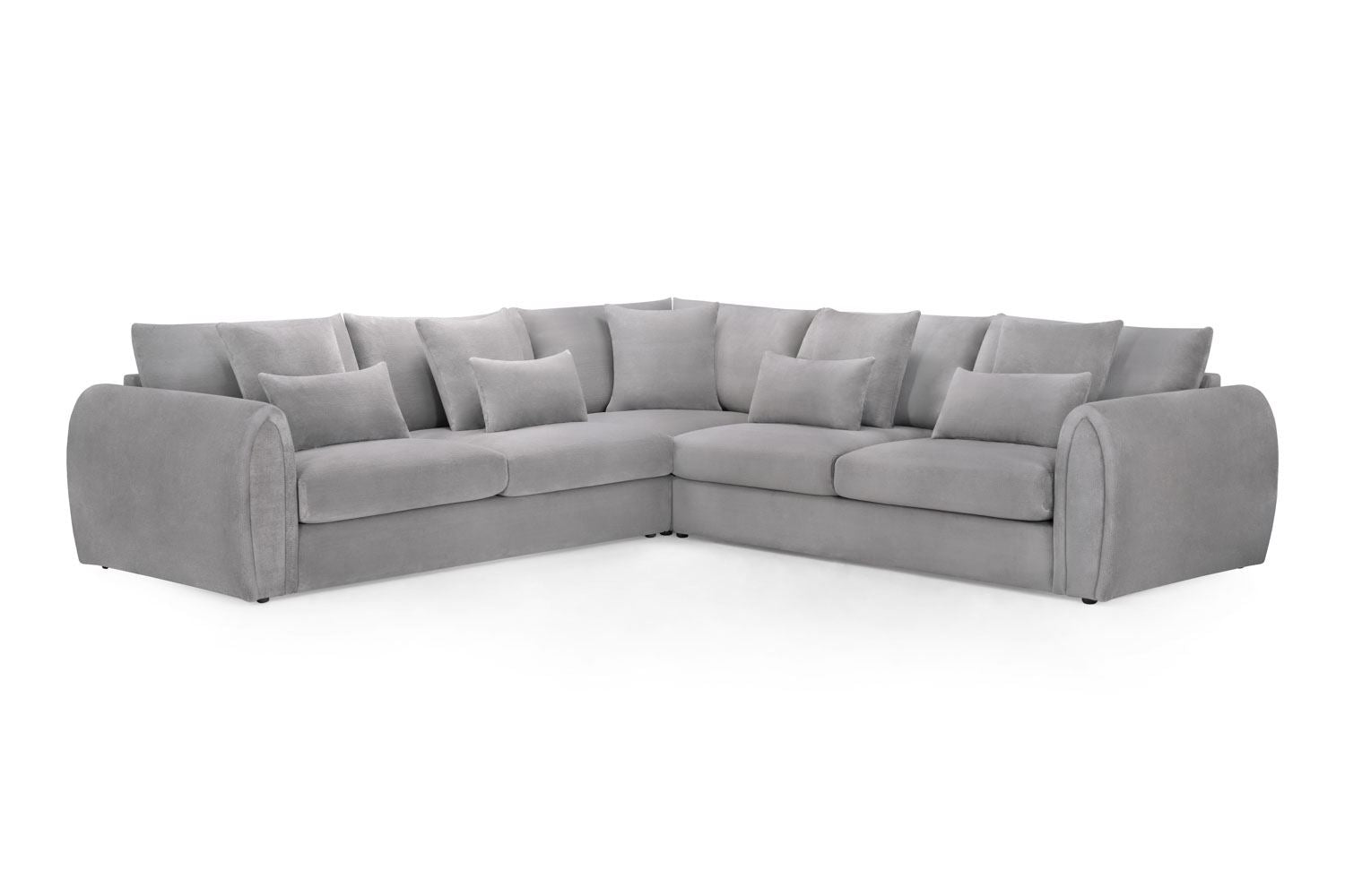 Corner Sofa - ANDREW Velvet Large Corner Sofa Grey 310cm - Sofa So Good
