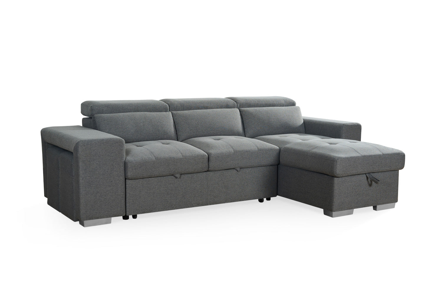 Corner Sofabed - AIMEE Universal Corner Sofa Bed Grey 258cm - Sofa So Good