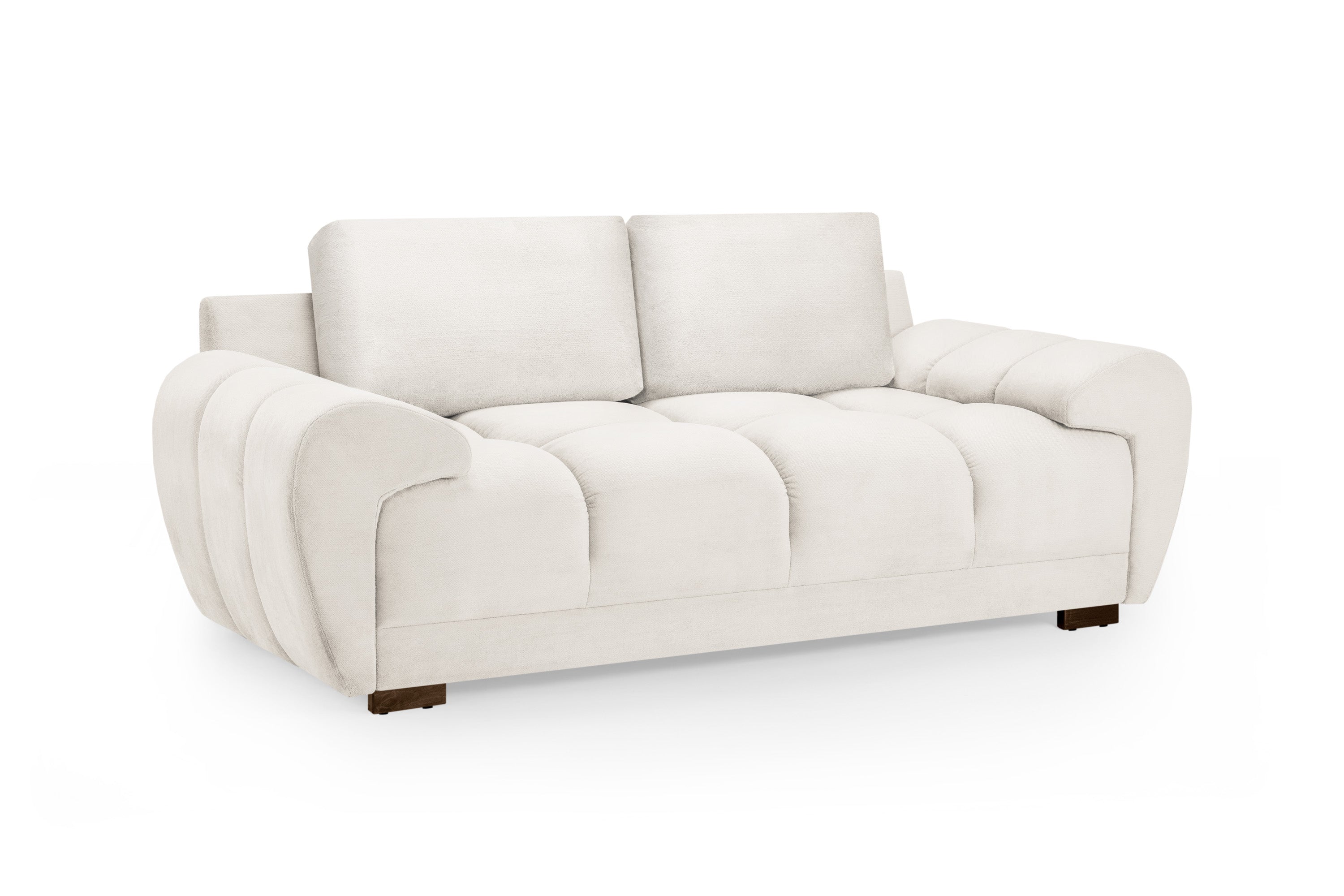 2 Seater Sofa - SUSAN Plush Velvet 2 Seater Sofa Cream 205cm - Sofa So Good