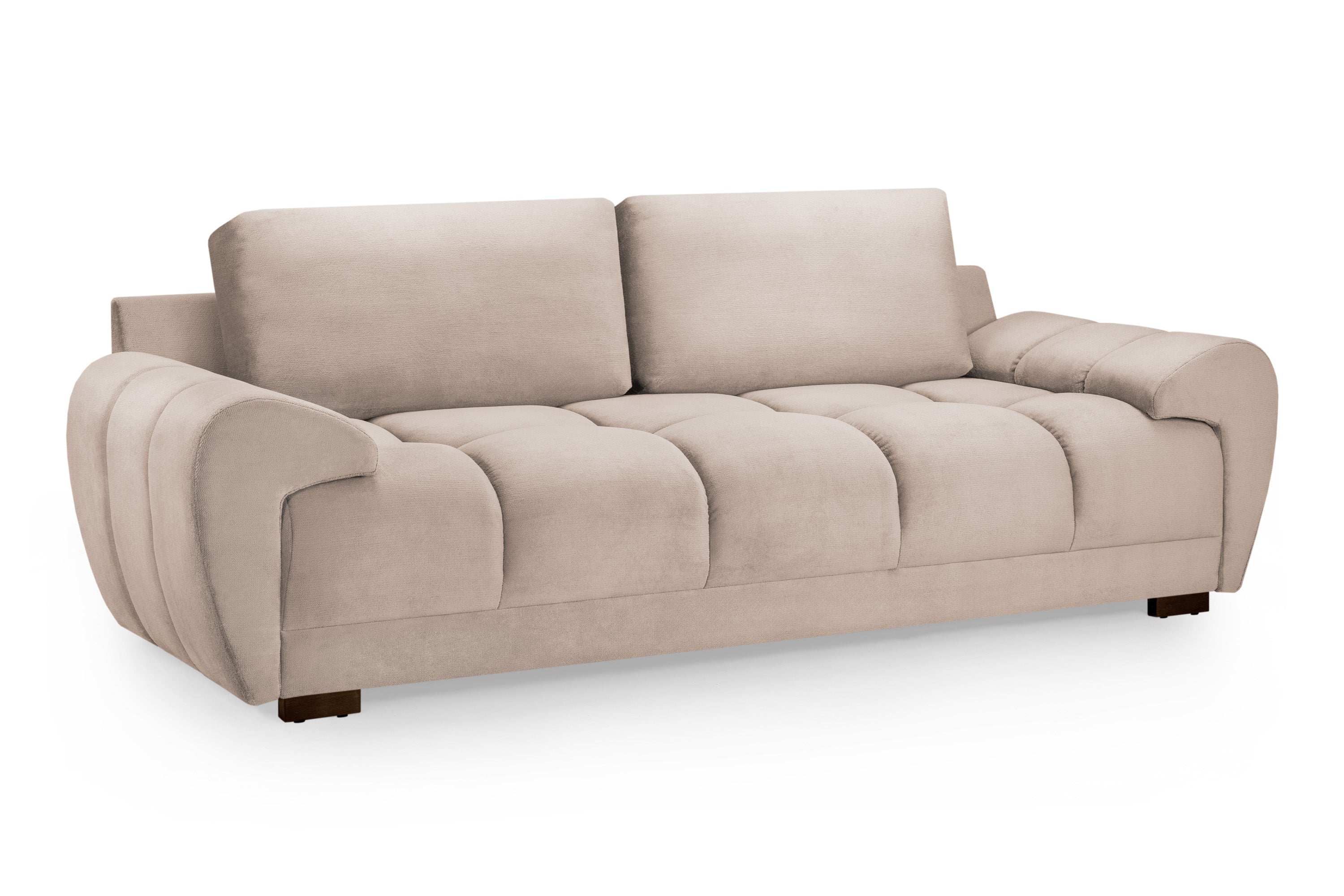 3 Seater Sofa - SUSAN Plush Velvet 3 Seater Sofa Mocha 245cm - Sofa So Good