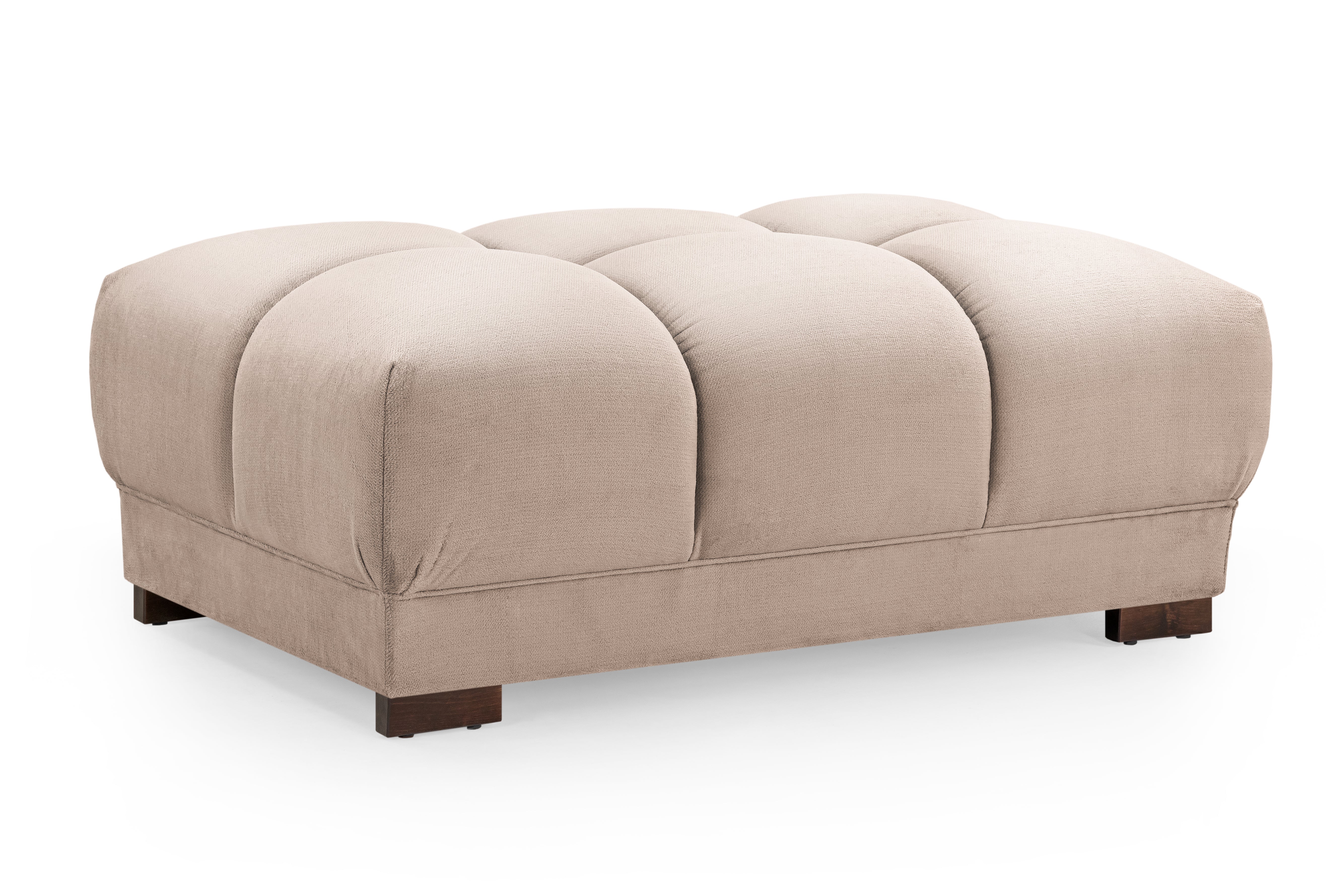 Footstool - SUSAN Plush Velvet Foostool Mocha 125cm - Sofa So Good