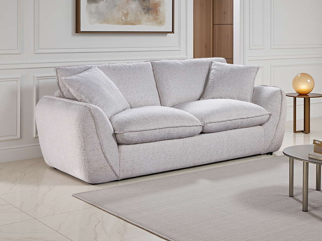 CARVELLO Fabric 2 Seater Sofa - Beige - Sofa So Good