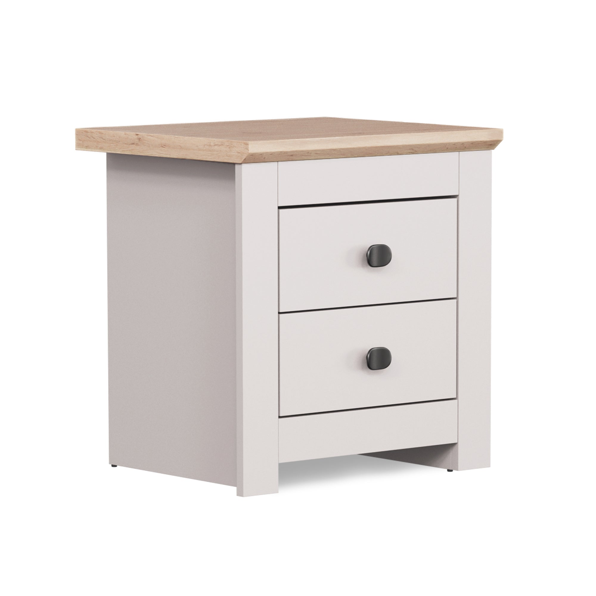 MILANA Bedsite Table with 2 Drawers - Cashmere - Avellino & Wells