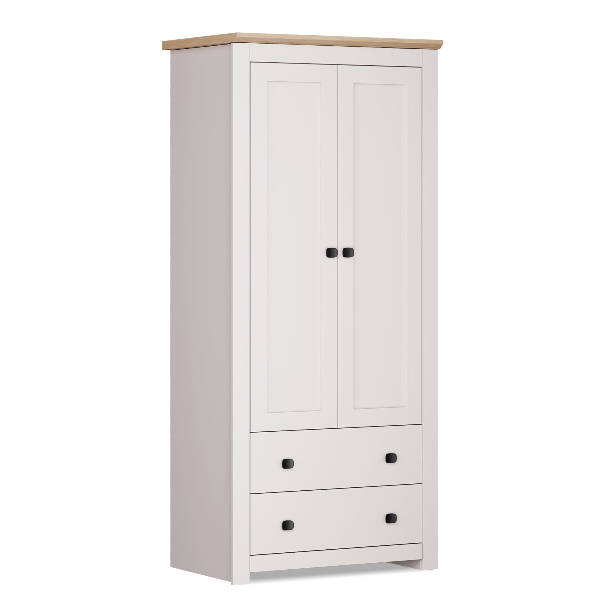 MILANA 2 Door Wardrobe with 2 Drawers Beige - 79cm - Avellino & Wells