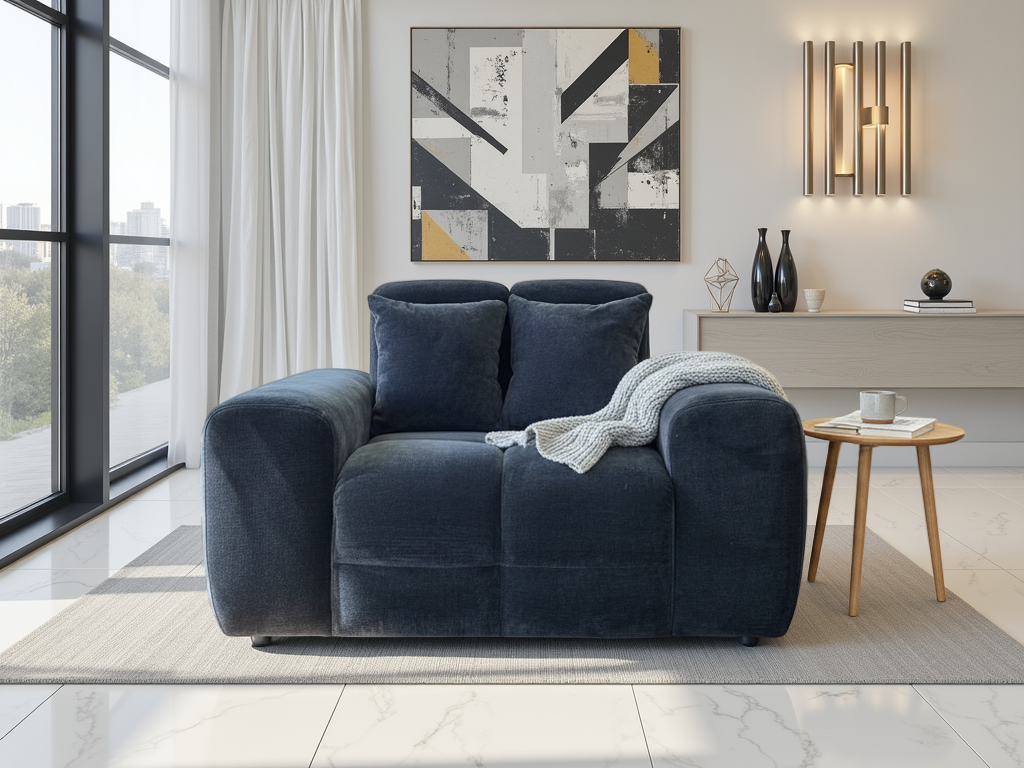 STACIE Fabric Armchair - Black - Sofa So Good