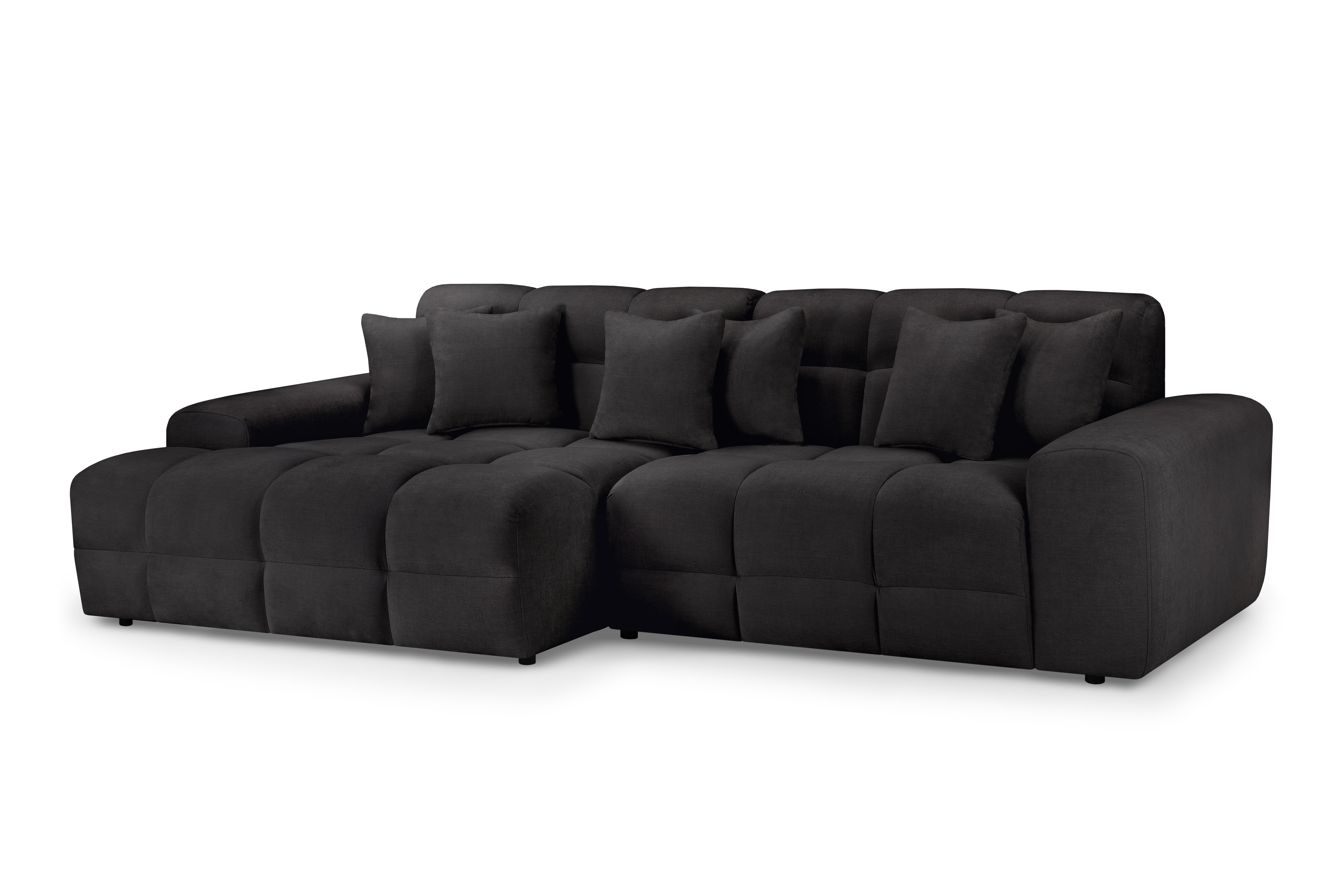 Corner Sofa - STACIE Corner Sofa Left Hand Black 298cm - Sofa So Good