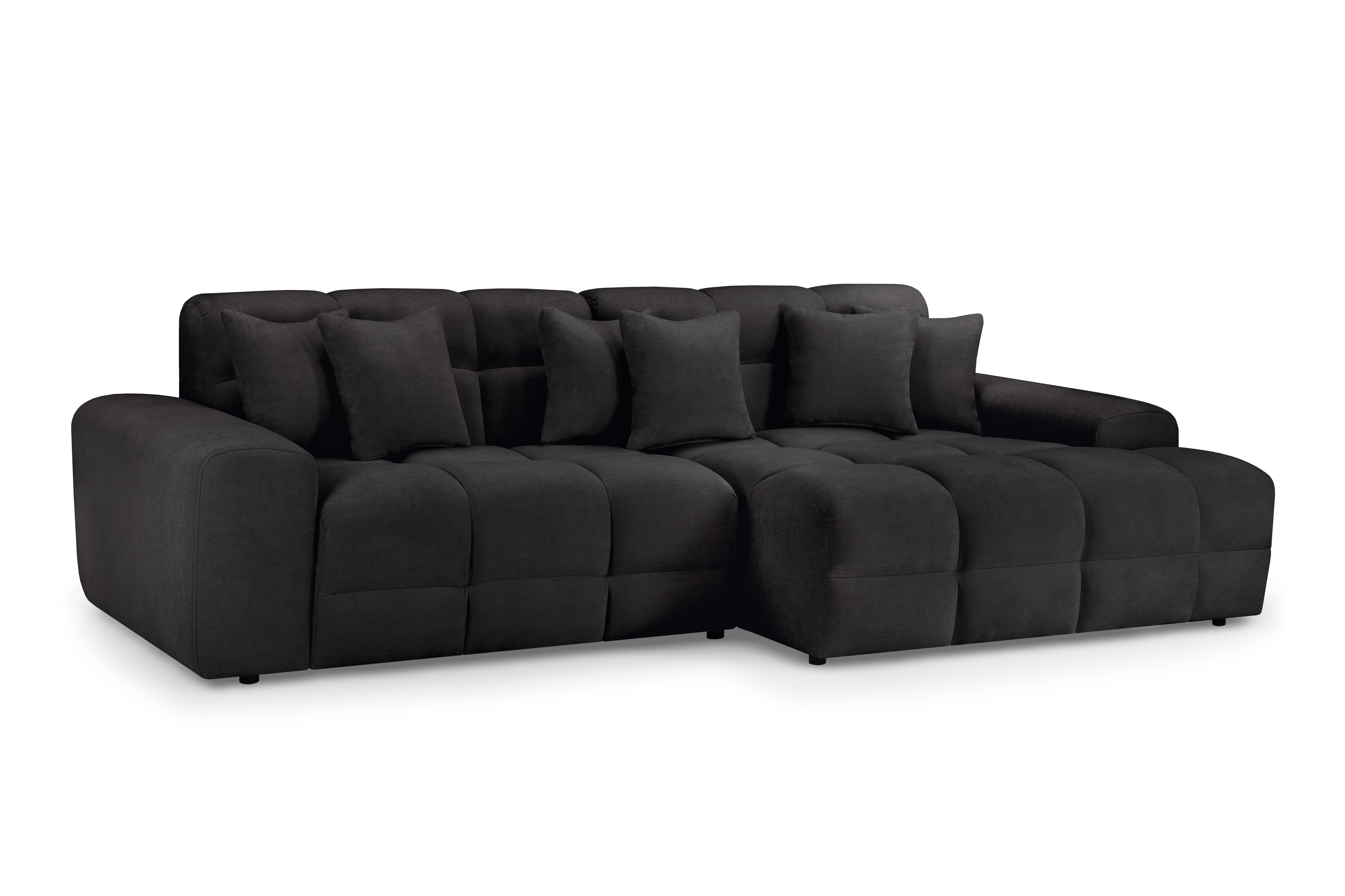 Corner Sofa - STACIE Corner Sofa Right Hand Black 298cm - Sofa So Good