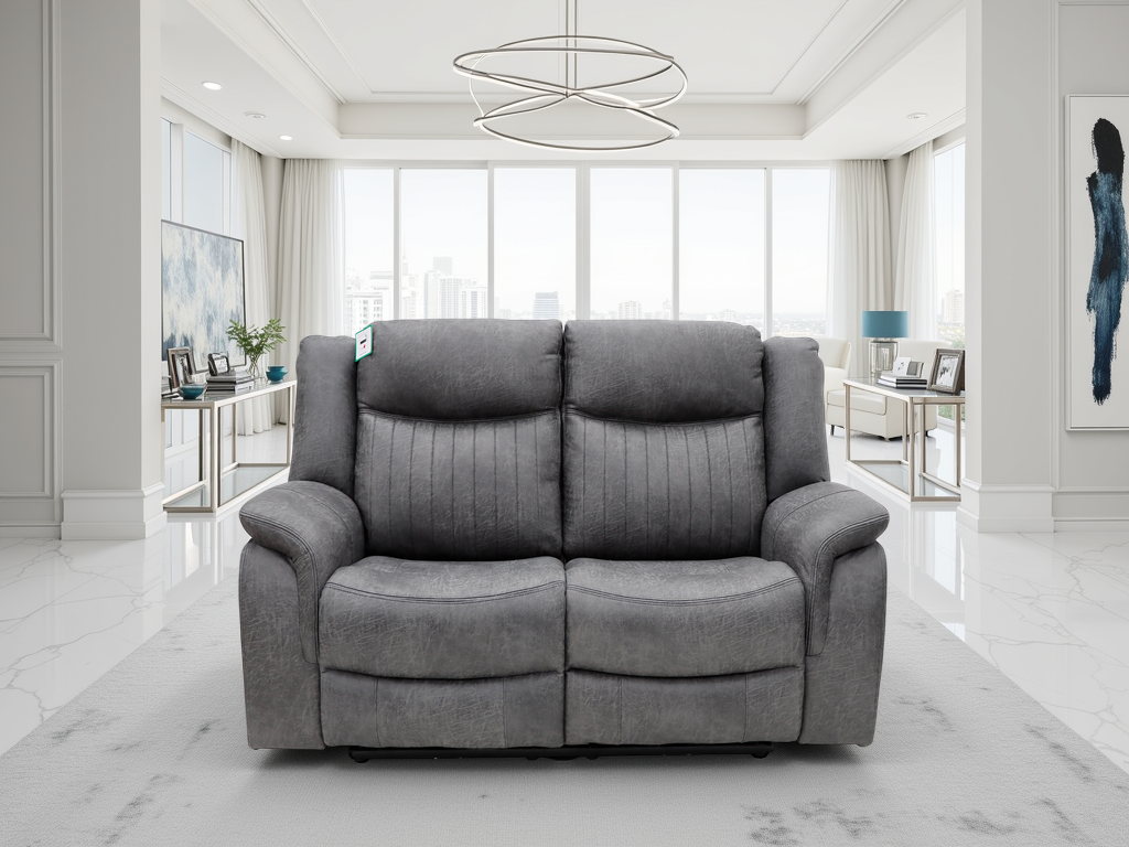 LAVENTO Fabric 2 Seater Electric Recliner Sofa - Grey - Sofa So Good
