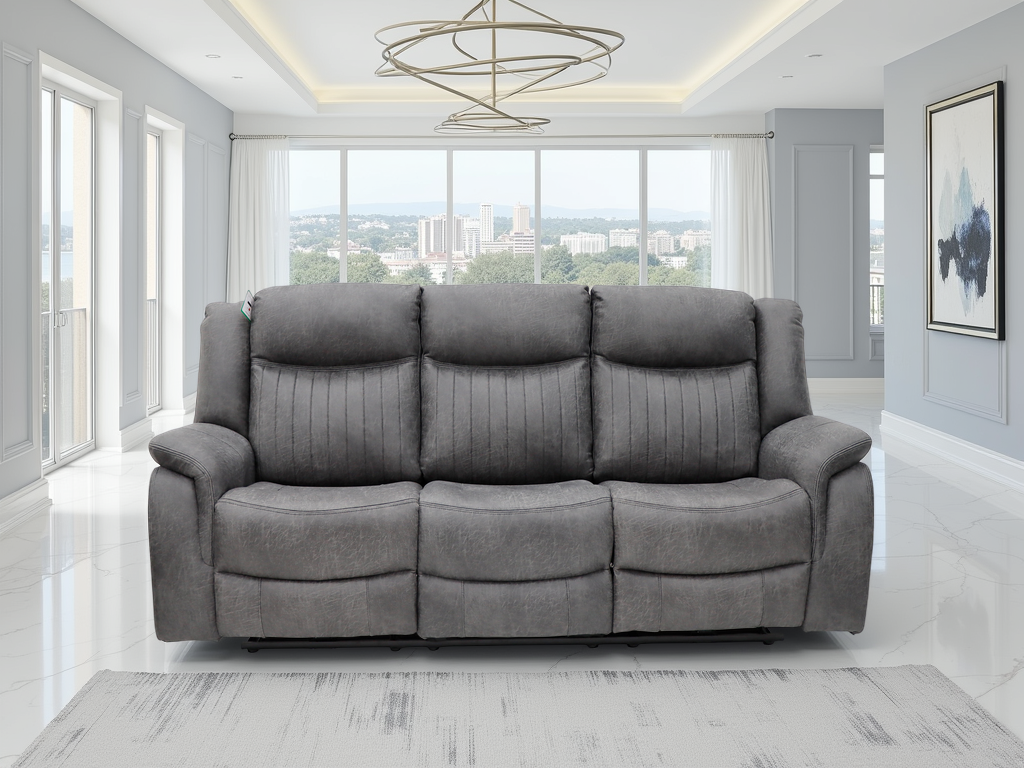 LAVENTO Fabric 3 Seater Electric Recliner Sofa - Grey - Sofa So Good