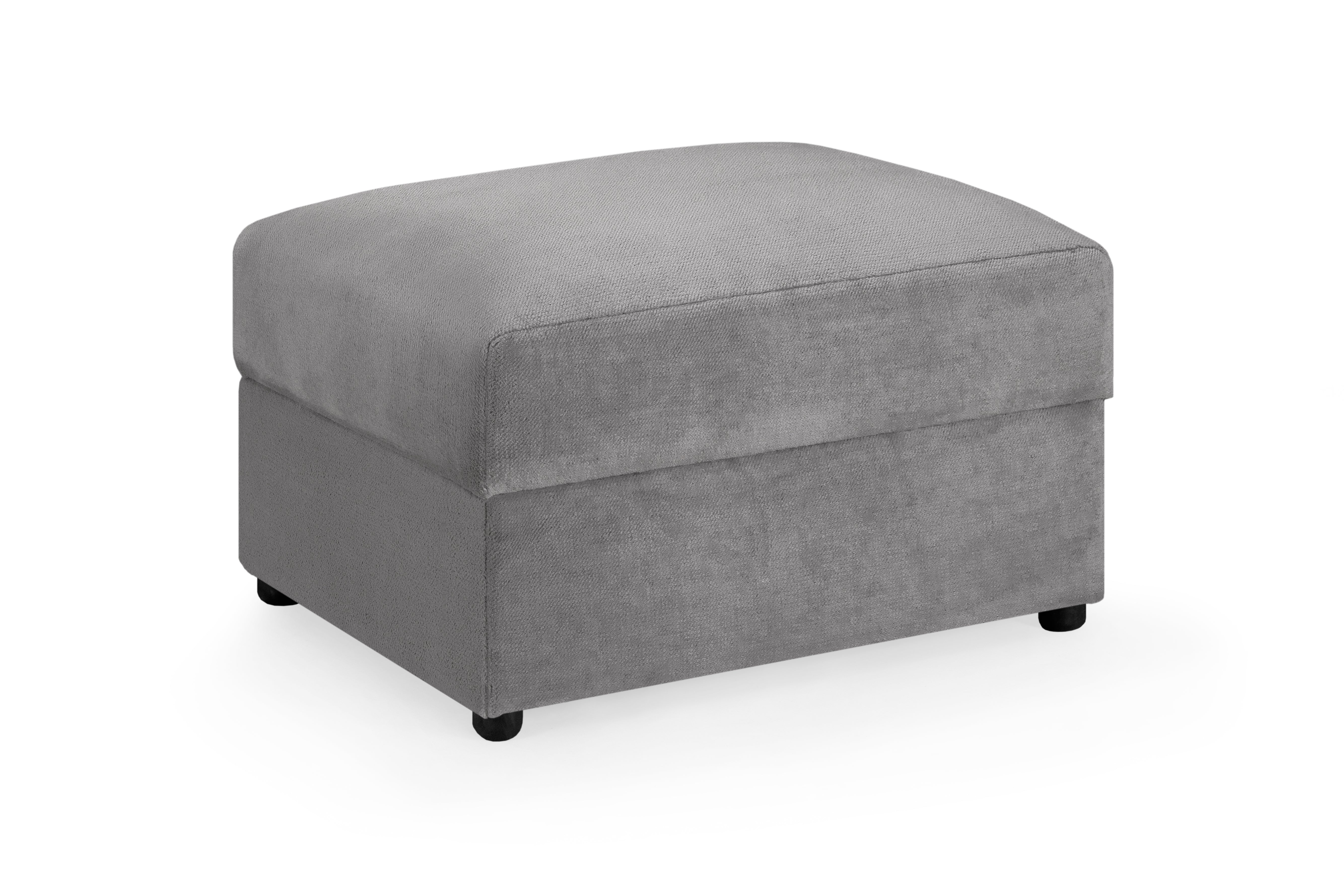 Footstool - ANDREW Velvet Footstool Grey 78cm - Sofa So Good