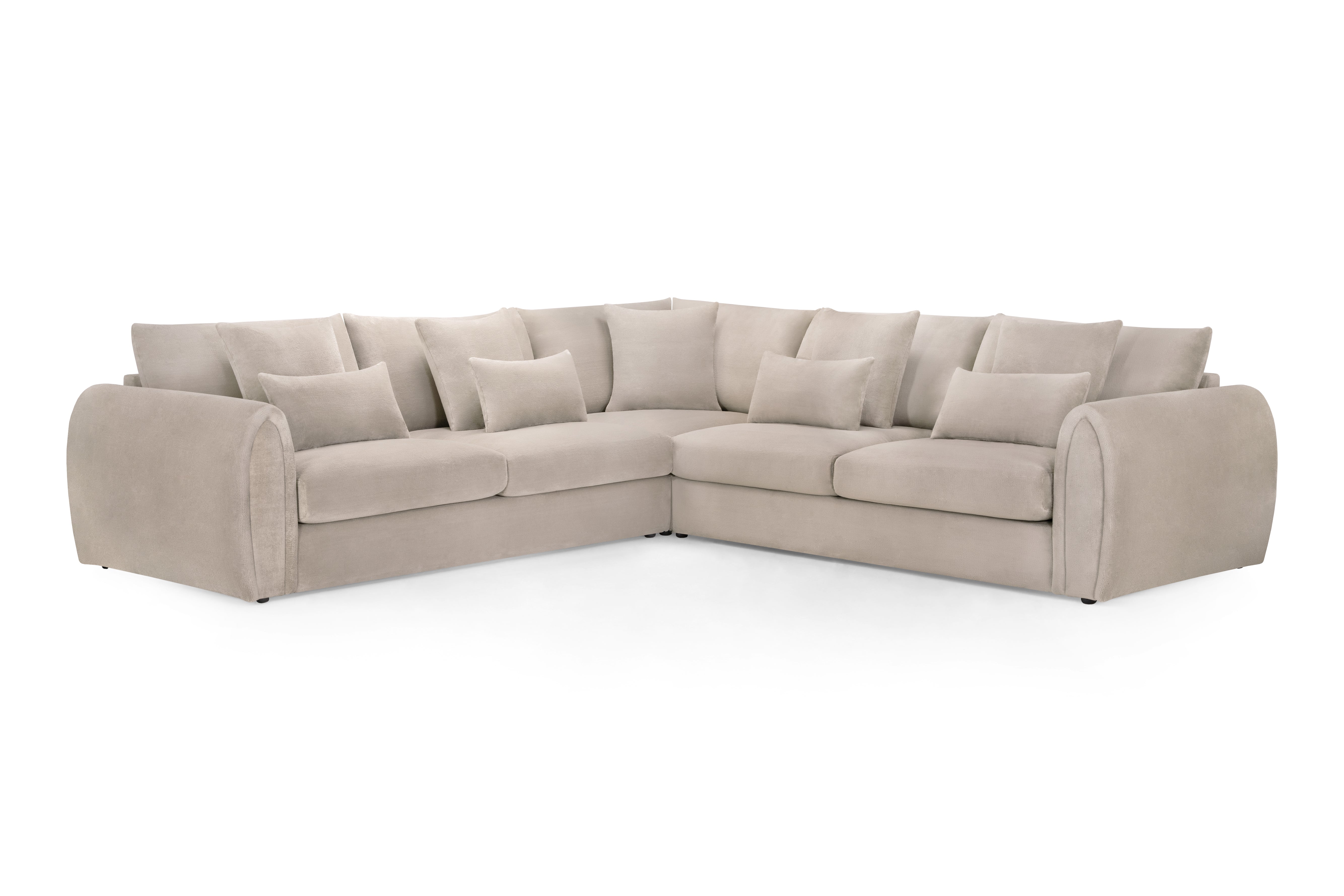 Corner Sofa - ANDREW Velvet Large Corner Sofa Mocha 310cm - Sofa So Good