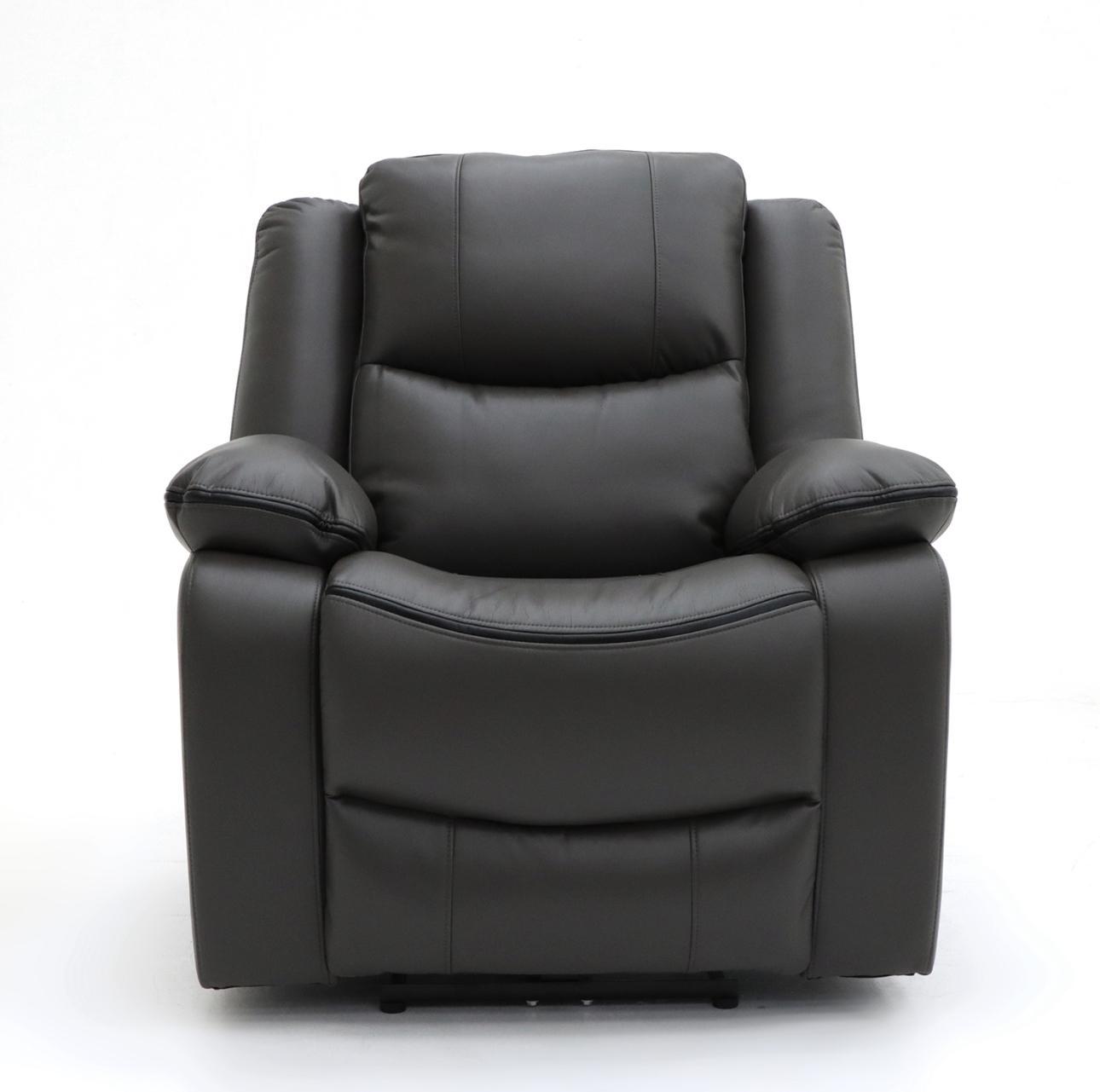 Recliner Sofa - MART Faux Leather Electric Recliner Armchair Sofa Grey 92cm - Sofa So Good