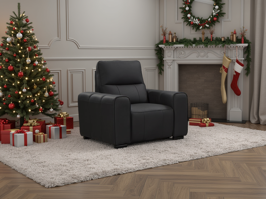 FERRARO Leather Electric Recliner Armchair - Black - Sofa So Good